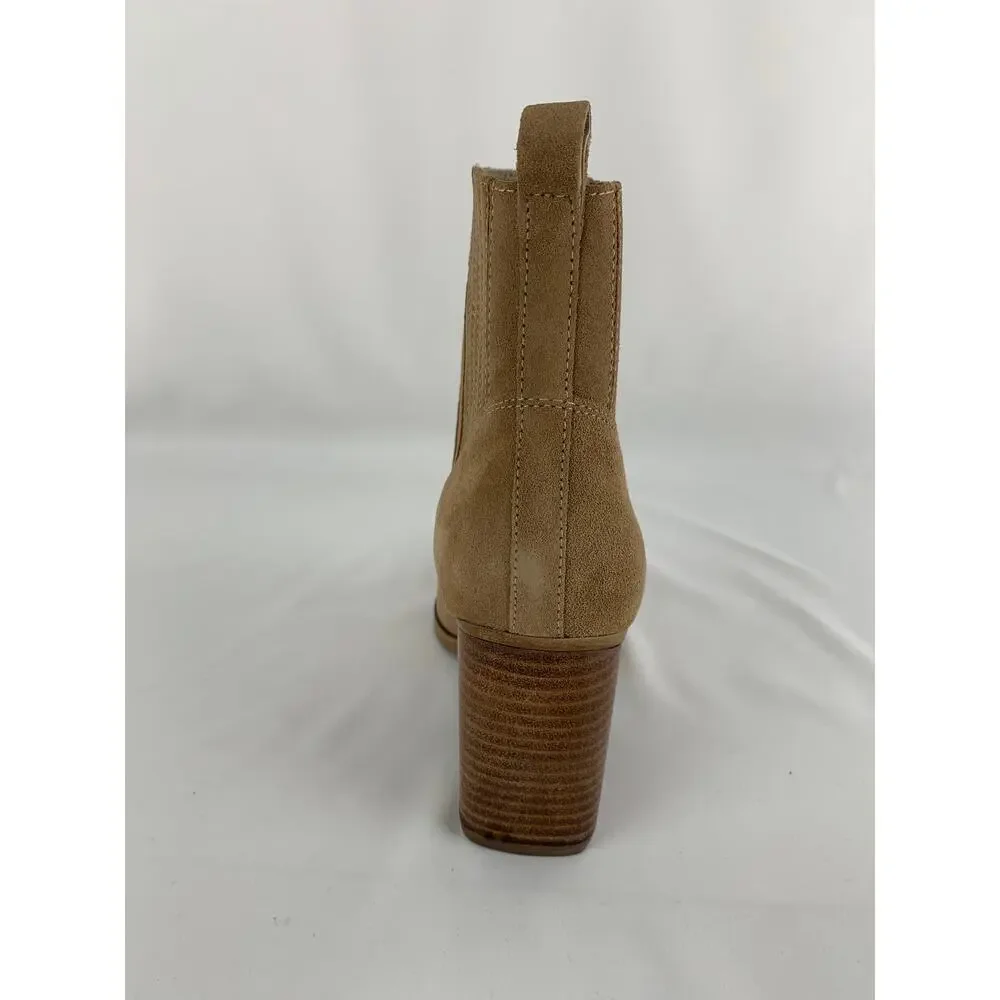 Marc Fisher Marela Boot Womens Size 8M Dark Natural Brown Tan Suede Ankle New